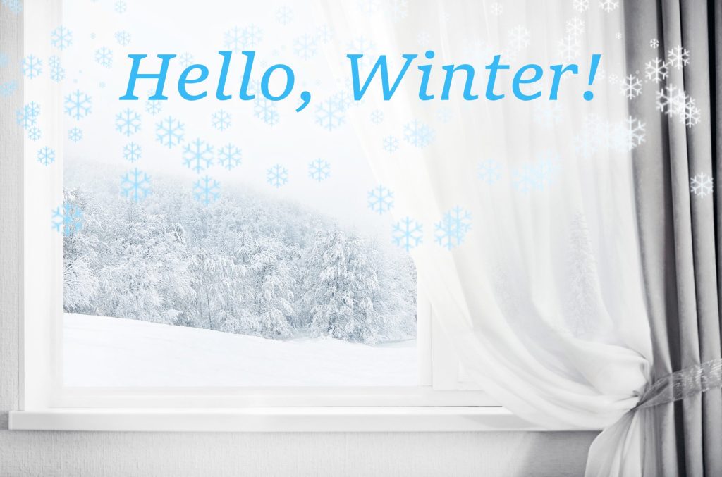 View of snowy landscape trough